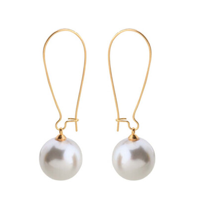 

New Arrived Alloy Earrings White Pearl Elastic Stud Earring Jewelry Women Gift