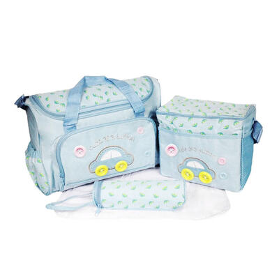 

4pcsset Waterproof Mom Baby Cartoon Car Bottle Shoulder Bag Mummy Handbag