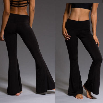 

2018 Women Fashion Casual High Waist Bell-Bottom Velvet Long LooseTrousers Flare Dance Pants