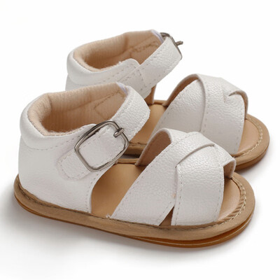 

Summer Baby Girls Shoes Toddler Sandals PU Leather Non-slip Rubber Shoes Size 0-18M