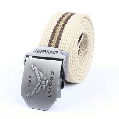 

Hot selling new Unisex belt high quality canvas weaving Alloy Automatic buckle Men belt outdoor casual Men&Women cowboy belt