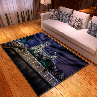 

Toponeto Creative Notre Dame Photo Commemorative Day Comfortable Carpet Home Decor