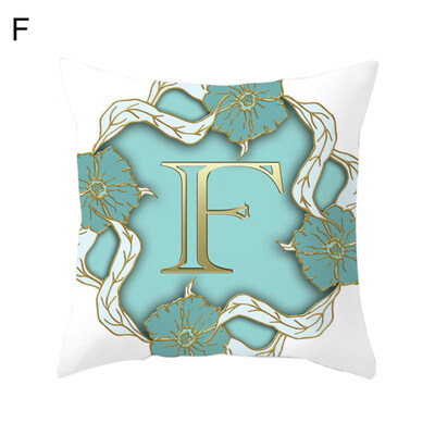 

English Letter Flower Pillow Case Cushion Cover Sofa Bed Car Cafe Office Decor
