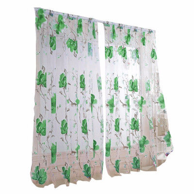 

Brilliant Flower Pattern Vines Leaves Tulle Door Window Curtains Drape Panel Sheer Scarf Valances