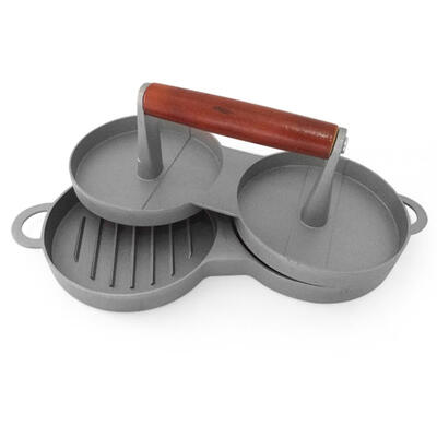 

Wood Handle Round Shape Hamburger Presser Burger Meat Beef Patty Maker Mold