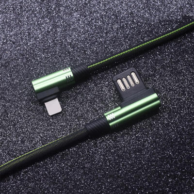 

New Double-sided Plug Data Cable Elbow Cloth Weave Type-c Flat Fruit I8 Usb Line Micro 2a