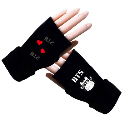 

KPOP BTS Bangtan Boys Gloves with Five Fingers&Half Finger Knit Gloves Fingerless Gloves Warm&Fashion