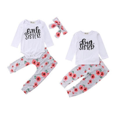 

Toddelr Kids Baby Girls Sister Matching Floral Jumpsuit Romper Dress Outfits Set