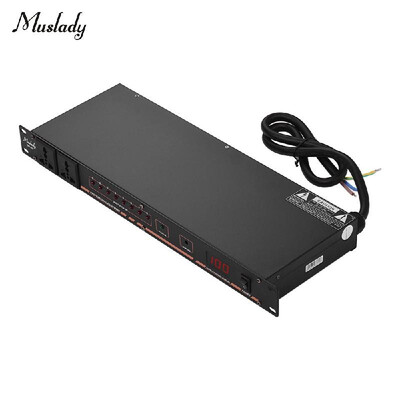 

Muslady DB-02 10-outlet Rack Mount Power Sequence Controller Conditioner Surge Protector Power Supply Regulator with LED Display f