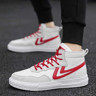 

Mens shoes canvas shoes personality youth trend high to help casual shoes fashion shoes breathable sports