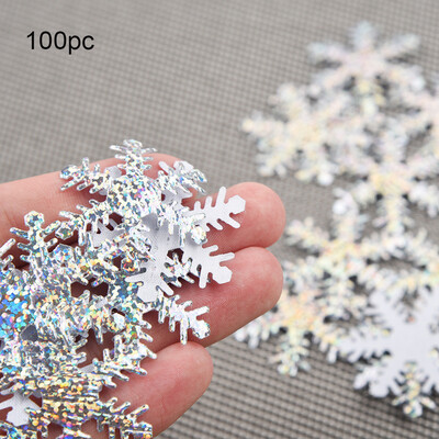 

Toponeto 100pc Gold Silver Cloth Christmas Snowflake Confetti Christmas Decoration 4cm