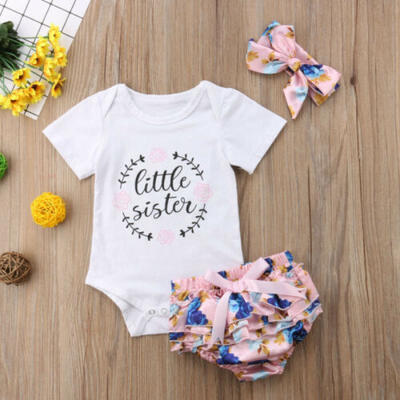 

Newborn Infant Baby Girls Outfit Clothes Tops Romper Jumpsuit Bodysuit Short Set