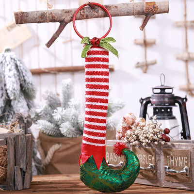 

Siaonvr Striped Elf Boots Christmas Pendant Xmas Tree Door Hanging Decoration Ornament