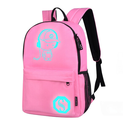 

Tailored Unisex Light Preppy Teenagers Noctilucent Cartoon School Bags Student Backpack