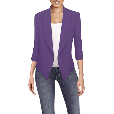 

Gobestart Women Thin Office Lady Lapel Long Sleeved Coat Suit Slim Cardigan Casual Tops