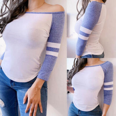 

Fashion Women Ladies Long Sleeve T Shirt Tops Blouse Crew Neck Casual Tee Hot