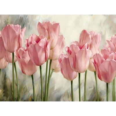 

5D DIY Full Drill Diamond Painting Pink Flower Cross Stitch Embroidery Kit