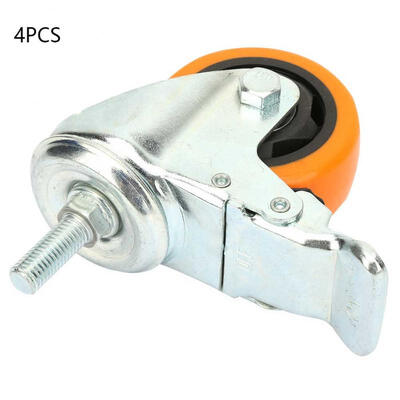 

Greensen 4pcs 3 inch Orange Universal Swivel Bearing Caster Wheels for Trolley Light Cars with Brake