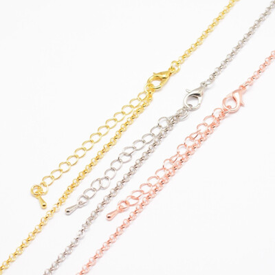 

Iron Cable Chain Necklace Makings with Lobster Claw Clasps Mixed Color 2795"3149" 3mm