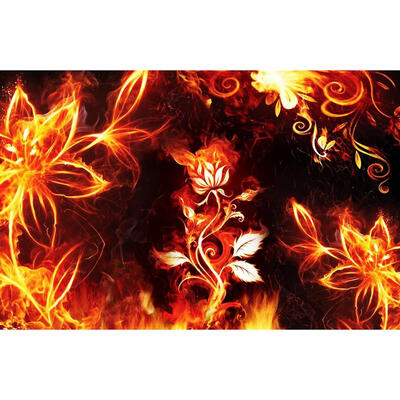 

5D DIY Full Drill Diamond Painting Fire Flowers Cross Stitch Embroidery Kit