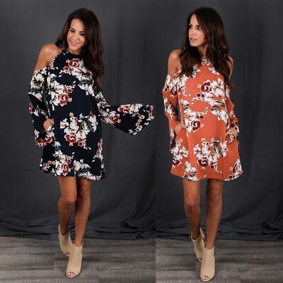

Fashion Women Long Sleeve Bodycon Casual Party Evening Cocktail Mini Dress