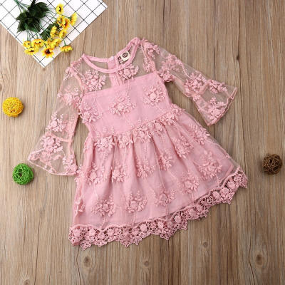 

Toddler Kids Baby Girls Cute Long Sleeve Dress Princess Party Lace Tutu Dress