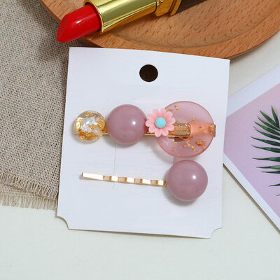 

Flower Acrylic Hairpin Simple Hairpin Hair AccessoriesPearl Hair Clip for Women