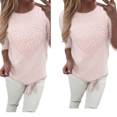 

Women Autumn Long Sleeve Loose Trim Blouse Round Neck Tunic T-Shirt Tops Plus