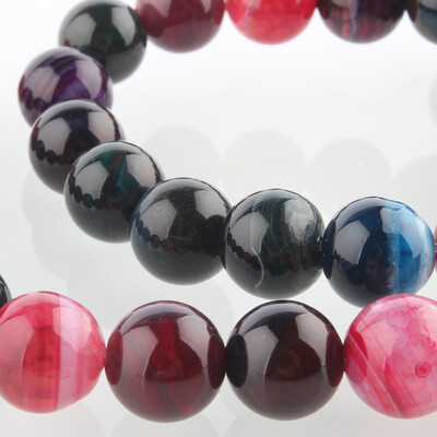 

Natural Gemstone Agate Round Bead Strands Dyed Mixed Color 10mm Hole 1mm about 38pcsstrand 1496"