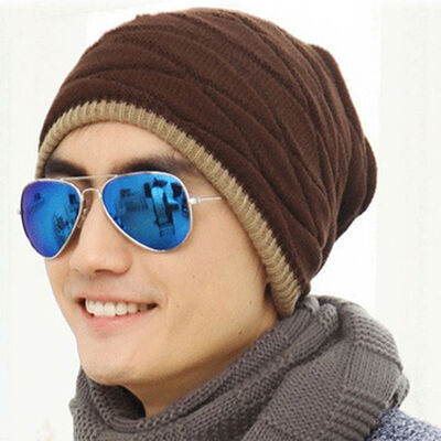 

Unisex Men Women Hip-Hop Warm Winter Wool Knit Ski Beanie Skull Slouchy Cap Hat