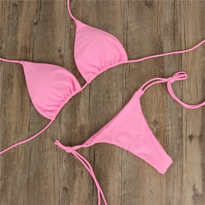 

Womens Sexy Swimwear Micro Bikini Set Tie Side G-String Thong Beach Swimsuit