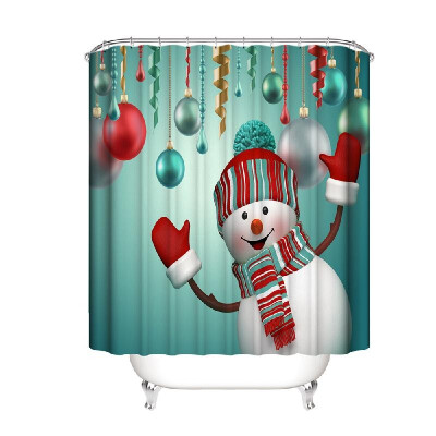 

Christmas A Style 3D Digital Printing Bathroom Four-Piece Multicolor Snowman Pattern Waterproof Durable Bathroom Four-Piece