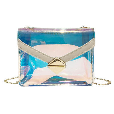 

Laser Transparent Chain Shoulder Handbags PVC Women Flap Crossbody Bags