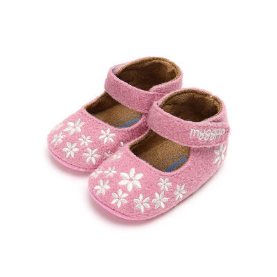 

Baby First Walkers for Girls Cotton Princess bow lace soft bottom non-slip baby toddler shoes