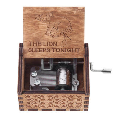 

Vintage Carved Exquisite Wooden Hand Crank Music Box Theme Music Kids Gift