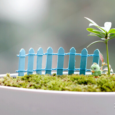 

Gobestart 2pc Wood Fence Palisade Miniature Garden Home Decoration Mini DIY Craft Micro