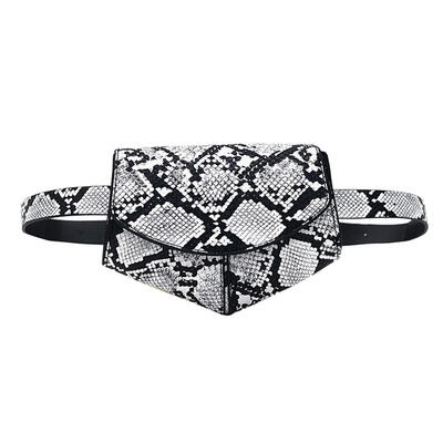 

Printing Shoulder Women PU Leather Waist Fanny Belt Packs Small Chest Bags