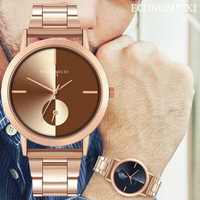 

Gobestart Fashion Sport Mens Stainless Steel Case Band Quartz Analog Wrist Watch