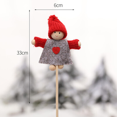 

Tailored Christmas Doll Mini Doll Bamboo Stick Figurine Christmas Ornaments