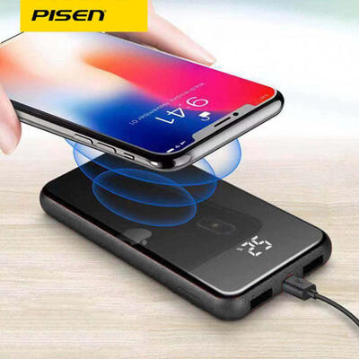 

Universal Wireless Charging Station 8000mAh Dual USB Ports Portable Power Bank