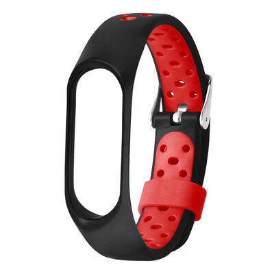 

TPE Metal Buckle Ventilated Bracelet Watch Strap Band for Xiaomi Miband 3