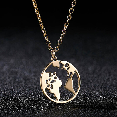 

Rinhoo Hollow Out World Map Pendant Necklace for Women Men Circle Heart Maps Pendants Necklace Outdoor Travel Birthday Day Gift