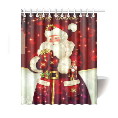 

Tailored Custom Merry Christmas Fabric Waterproof Bathroom Shower Curtain 66 x 72