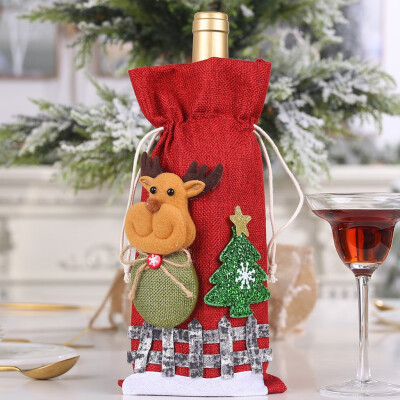 

Siaonvr Merry Christmas Santa Wine Bottle Bag Cover Xmas Festival Party Table Decor Gift
