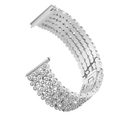

5 Rows Round Crystal Beads Alloy Wristband Bracelet Strap for Fitbit Versa