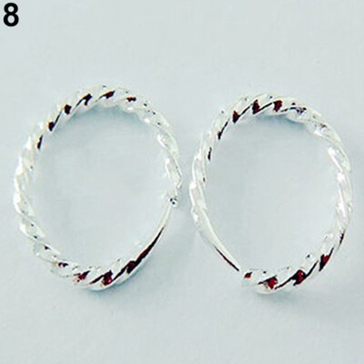 

1 Pair Simple Shiny Smooth Small Wave Big Wave Hoop Snap Closure Circle Earrings