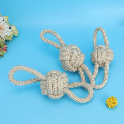 

Greensen 4Pcs Knitted Cotton Rope Teeth Cleaning Protection Biting Chewing Playing Toy for Pet Dog