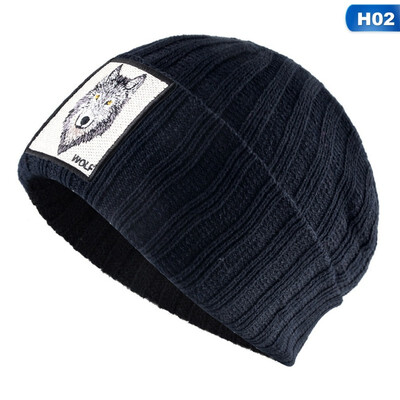 

2019 New Men Women Warm Beanie Hat Embroidery Knitted Animal Logo Hat Beanie Cap
