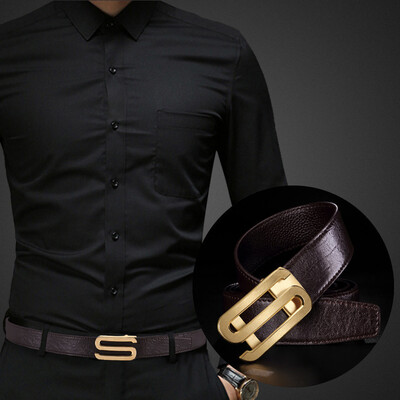 

Mens belt automatic buckle high-grade steel buckle belt mens youth leisure business dress belt mens gift good quality