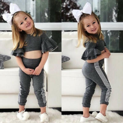 

AU Casual Kid Baby Girls Slim Fit Tops Pants Leggings Autumn Outfits Set Clothes